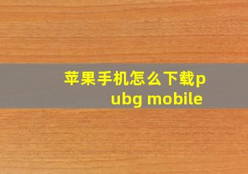 苹果手机怎么下载pubg mobile